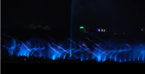 酷炫！大型激光水幕秀在張家口震撼上演